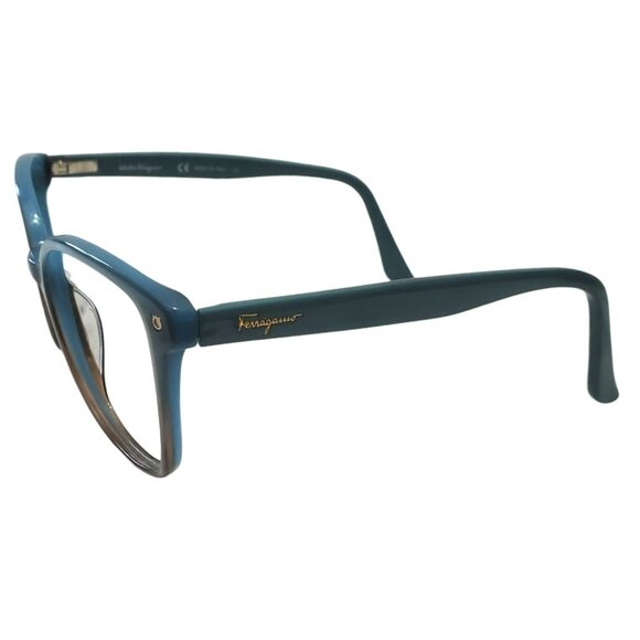 Salvatore Ferragamo Eyeglasses Italy SF2732 Aqua Brown Womens Square Frame Only - Picture 2 of 14